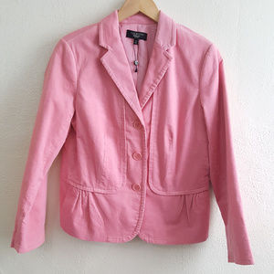 NWOT Talbots Soft Pink Corduroy Blazer Jacket 12P